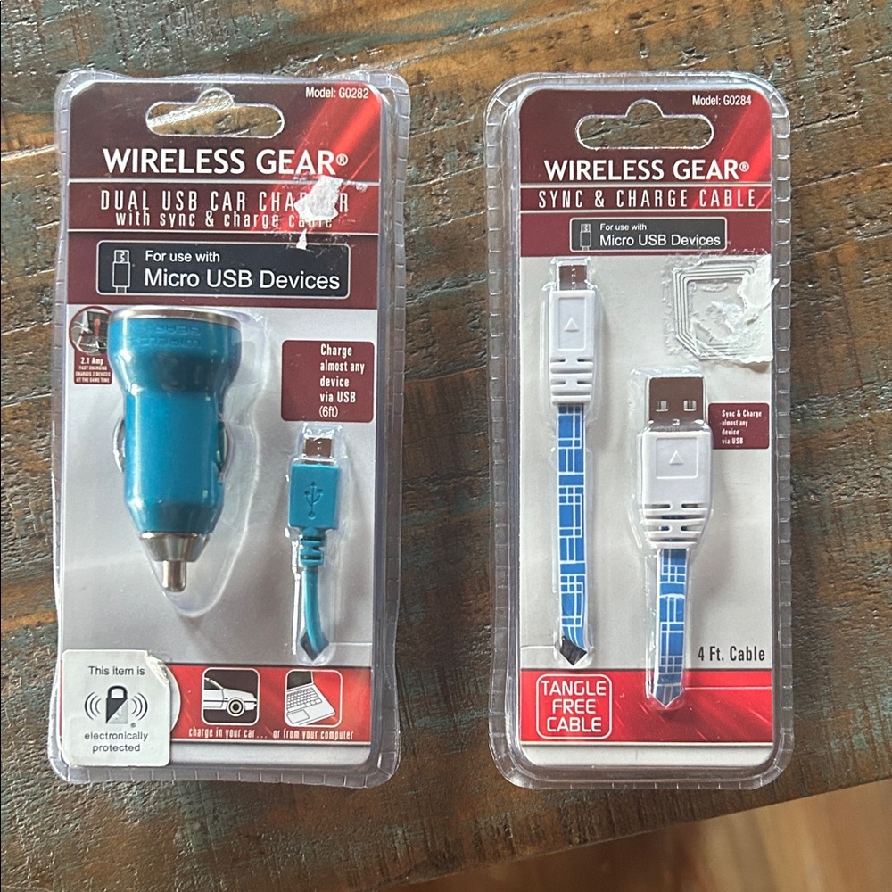 NEW USB Car Charger and Cable Set